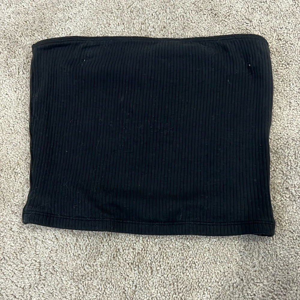 Hollister Ribbed Tube Top black size M cropped